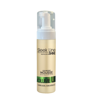 SLEEK LINE VOLUME UP - ПЯНА ЗА ПРИДАВАНЕ НА ОБЕМ ЗА ТЪНКИ И БЕЗЖИЗНЕНИ КОСИ, ПРИДАВАЩ ОБЕМ С КОПРИНЕНИ ПРОТЕИНИ, АМИНОКИСЕЛИНИ И РАСТИТЕЛНИ ЕКСТРАКТИ 180мл