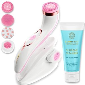 ЧЕТКА ЗА ЛИЦЕ 4 В 1 - LUMINEO PRO HOME SPA + ГЕЛ ЗА ВСИЧКИ ТИПОВЕ КОЖА 100 мл - РОЗОВА