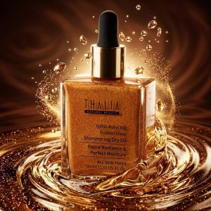 ПОДХРАНВАЩО И ХИДРАТИРАЩО СУХО ОЛИО ЗА ТЯЛО С БЛЕСТЯЩИ ЧАСТИЦИ - THALIA NATURAL BEAUTY - 50мл